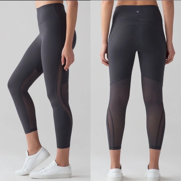 Lululemon Revitalize Tight Mesh Sz 4 Gray - Picture 1 of 6